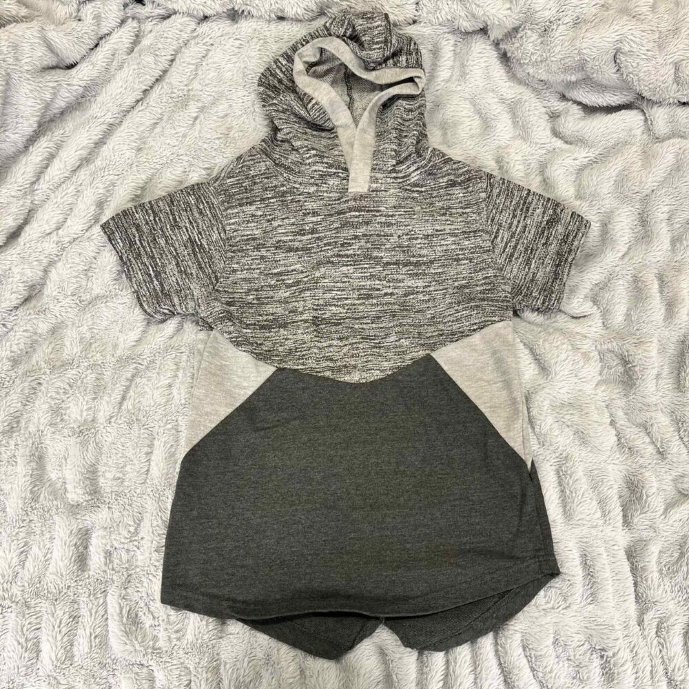 Encrypted Supply Co Hoodie Boys L 14-16 Gray Short Sleeve Colorblock Shirt